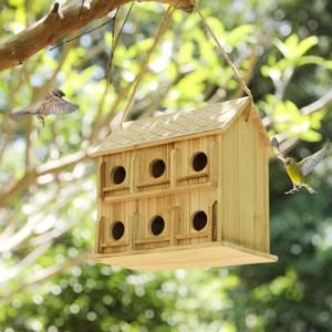 Bird Houses for Outside,12 Hole Bird House Room for 12 Bird Families - Birdhouses for Outdoors Large Hummingbird House (Wooden, Set-1)
