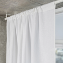 White Linen Rod Pocket Curtains 120"