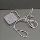 YISHU 6 Ft Surge Protector Power Strip - 8 Widely Outlets with 4 USB Ports, 3 Side Outlet Extender with 6 Feet Extension Cord, Flat Plug, Wall Mount, Desk USB Charging Station, ETL,White