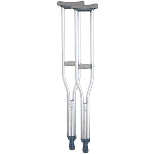 BodyMed Aluminum Crutches for Adults and Children Pair of Lightweight, Height Adjustable Crutches Includes Padded Underarm Cushions, Hand Grips, & Rubber Tips Max. Weight Capacity 300 lb.