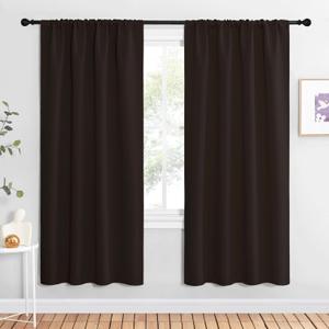 NICETOWN Blackout Curtains for Living Curtains, Toffee Brown, 2 Panels, 42 by 72, Room Darkening Window Curtain Panels, Easy-Care Solid Thermal Insulated Draperies/Drapes for Daughter Room