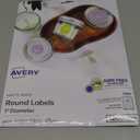 Avery Printable Round Labels, Sure Feed Technology, 1" Diameter, Matte White, Permanent Adhesive, Laser/Inkjet Printable, 1,200 Blank Labels, Great for Product Merchandising, Stickers, and More (5656)