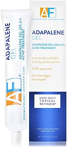 Acne Free Adapalene Gel 0.1%, Once-Daily Topical Retinoid Acne Treatment, Dermatologist Developed, Unclogs Pores and Clears Acne, Prevents and Improve Whiteheads and Blackheads, 1.6 Ounce EXP: 2026/08