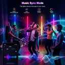 4 Pack RGB Tube Lights with Tripod Stand, 4FT LED Video Light Bar, Music Sync, 5200mAh Rechargeable Battery, App & Remote Control, Dimmable RGB Photography Lighting for Streaming, DJ, Party