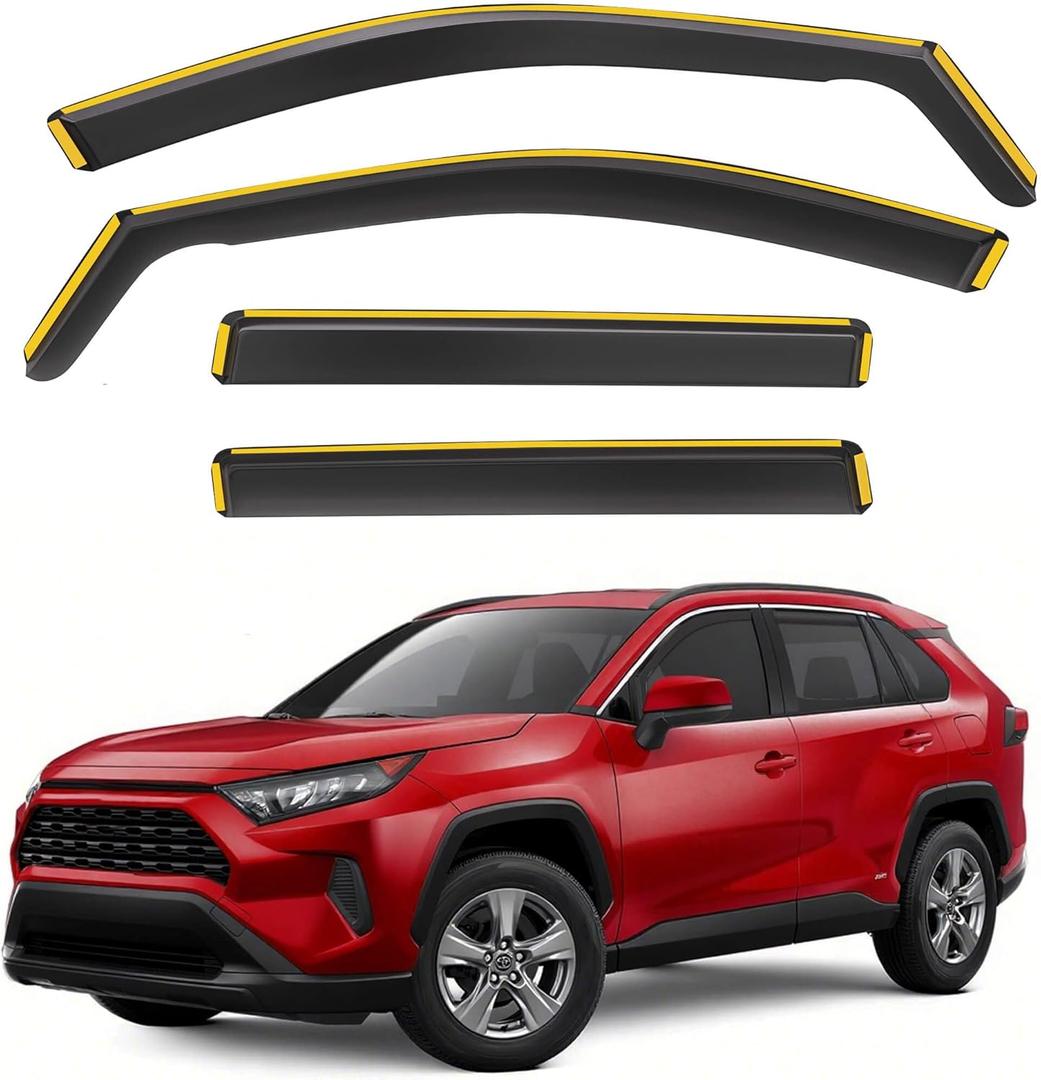 Shatterproof in-Channel Rain Guards for Toyota RAV4 2020-2025, Clip-on Window Deflectors Vent Window Visors Rain Sun Wind Guards Shade Deflectors, 4 pcs