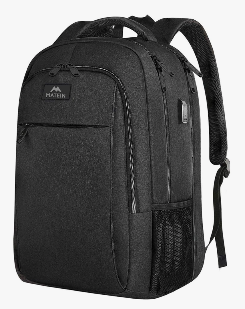 MATEIN Extra Large Backpack, 18Inch Travel Laptop Backpack with USB Charging Port, Anti Theft TSA Friendly Business Work College Computer Backpack for Men Women, Black