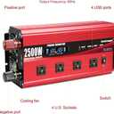 Cantonape 2500W Power Inverter 12V to 110V/120V DC to AC with LCD Display, Remote Controller 4 x AC Outlets and 4 x 3.1A USB Car Adapter for Car Truck Boat RV Solar System