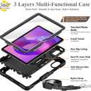 SEYMAC stock Tablet Case for Lenovo Idea Tab 11'' / M11 (TB336FU/TB330FU) 11 inch Drop-Proof Protection Cover with 360° Rotate Stand & Strap [Pen Holder] & Screen Protector 2025/2024, Black