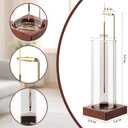 Incense Holder,Wooden Incense Holder for Sticks with 20 Incense Sticks, Anti-ash Incense Burner with Glass Ash Catcher for Meditation Yoga Spa Gift Home Decor (1 Pack)