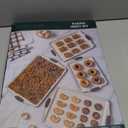 Country Kitchen Nonstick Stackable Bakeware Set - Heavy Duty, Durable, Easy Release Baking Set, Sage, 4 Pcs