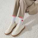 Cute Pilates Grip Socks for Women Yoga Grippy Crew Athletic Socks for Barre Workout Hospital (One Size, 3 Pairs Red)