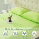 King Size Bed Sheet Set - 4 Piece Soft Microfiber Sheets with Deep Pockets, Cooling Technology, and Wrinkle-Free Pillowcase. Hotel-Quality, Durable Bedding, Sharp Green