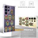 Compatible with Samsung Galaxy S24 Ultra Cases with Design, Cute Transparent Designer Phone Case for Women Girls Girly with Heavy Duty Protective Bumper (Clear Owls Cartoon Animals)