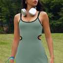 ReachMe Womens Tennis Dress Athletic Dresses with Built in Shorts and Bra Summer Workout Romper Trendy Golf Outfits (L)