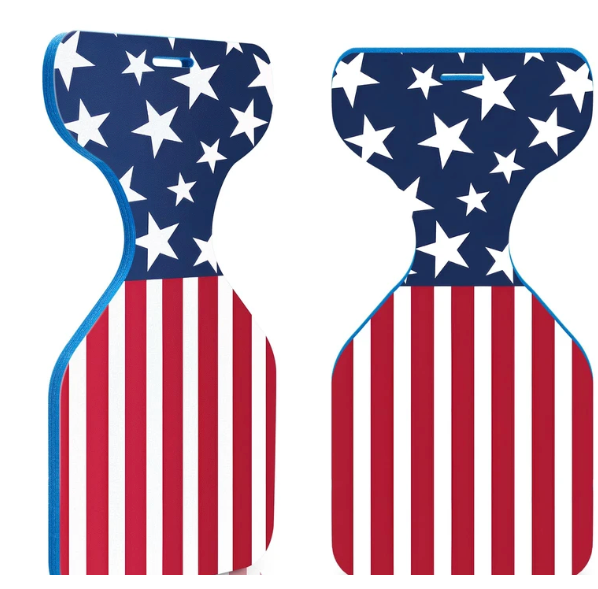 Lunmon 2 Pcs Summer Foam Water Saddle Floats American Flag Printed Lake Pool Floats Comfortable Floating Seats for Pool Lake Water Park