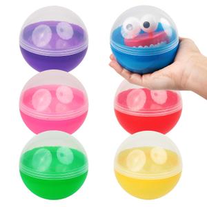 Capsule Vending Machine Translucent Round Capsules Empty 7 pcs 3.9 inch - Gumball Machine Capsules Easter Basket Stuffers Birthday Gifts - DIY Craft Supplies Claw Machine Refills in Bulk