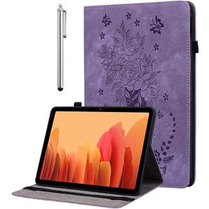 Case for Samsung Galaxy Tab S10 Lite/S10 FE/ S9 FE 5G 10.9 Inch/Tab S9 11 Inch, Multi-Angle Flip PU Leather Protective Cover with Stylus Holder, Purple