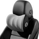 LIQUN Memory Foam Car Neck Pillow, Neck Support Pillow, Neck Support Pad Pain Relief, Adjustable Belt and Breathable Detachable, Suitable for Most Car Pillows Grey