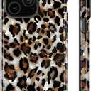 Generic Cheetah Print Case for iPhone 15 Pro Max,Leopard Print Vintage Phone Case for Girl Women Men Boys,Dual-Layer Hard Shell+Silicone Cover-Shockproof Protective Case-Gold