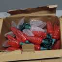 Brizled Red & Warm White Christmas Lights, 66ft 100 LED C9 Christmas Lights, Connectable Outdoor Faceted Strawberry Light String, 120V UL Certified Indoor Xmas Tree Light for Home Holiday Party Decor