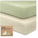 KeaBabies 2-Pack Baby Crib Sheets for Boys, Girls - 52x28 Viscose Derived from Bamboo Toddler Bed Sheets Neutral, Fitted Crib Mattress Cover for Standard Baby Bedding, Soft & Cozy (Sage)