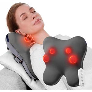 BOB AND BRAD Back Massager with Heat and Remote, EZBack Plus Shiatsu Massage Pillow with 3 Level, Kneading Deep Tissue Massage for Neck, Shoulder, Leg, Upper & Lower Back Pain Relief, FSA Eligible HSA