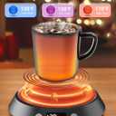 Kepwam Coffee Mug Warmer - 50W Electric Coffee Warmer for Desk 3 Temp Settings & 2-9 Timer Smart Cup Warmer for Desk Candle Warmer Plate with LED Lights Beverage Tea Milk Warmer for Home & Office