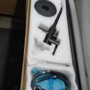 Freestanding Bathtub Faucet Matte Black Tub Filler Floor Mount Free Standing Metal Bathroom Tub Gooseneck Spout With 2 Function Hand Shower