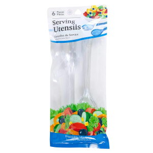 Jacent 6 Piece Blue Plastic Serving Utensils, Colors Vary - 1 Pack