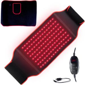 Red Light Therapy for Body,5 Light Levels Infrared Light Heat Therapy Belt Wrap for Back/Waist/Muscle/Pain Relief 660nm & 850nm Led Beads Red Light Therapy Belt with Timer