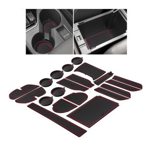 SENSHINE Cup Holder Insert for Subaru Crosstrek Accessories 2024 2025 Impreza Accessories 2024 2025 Center Console Liner Door Pocket Slot Mat Non-Slip Anti Dust Cup Coaster Pad 20Pcs (Red Trim)