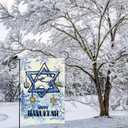 Hanukkah Garden Flag Six-Pointed Star Dove Dreidel Yard Flag 12x18 Inch Double Sided Small Chanukazh Mini Yard Outdoor Outside Holiday Party Decoration
