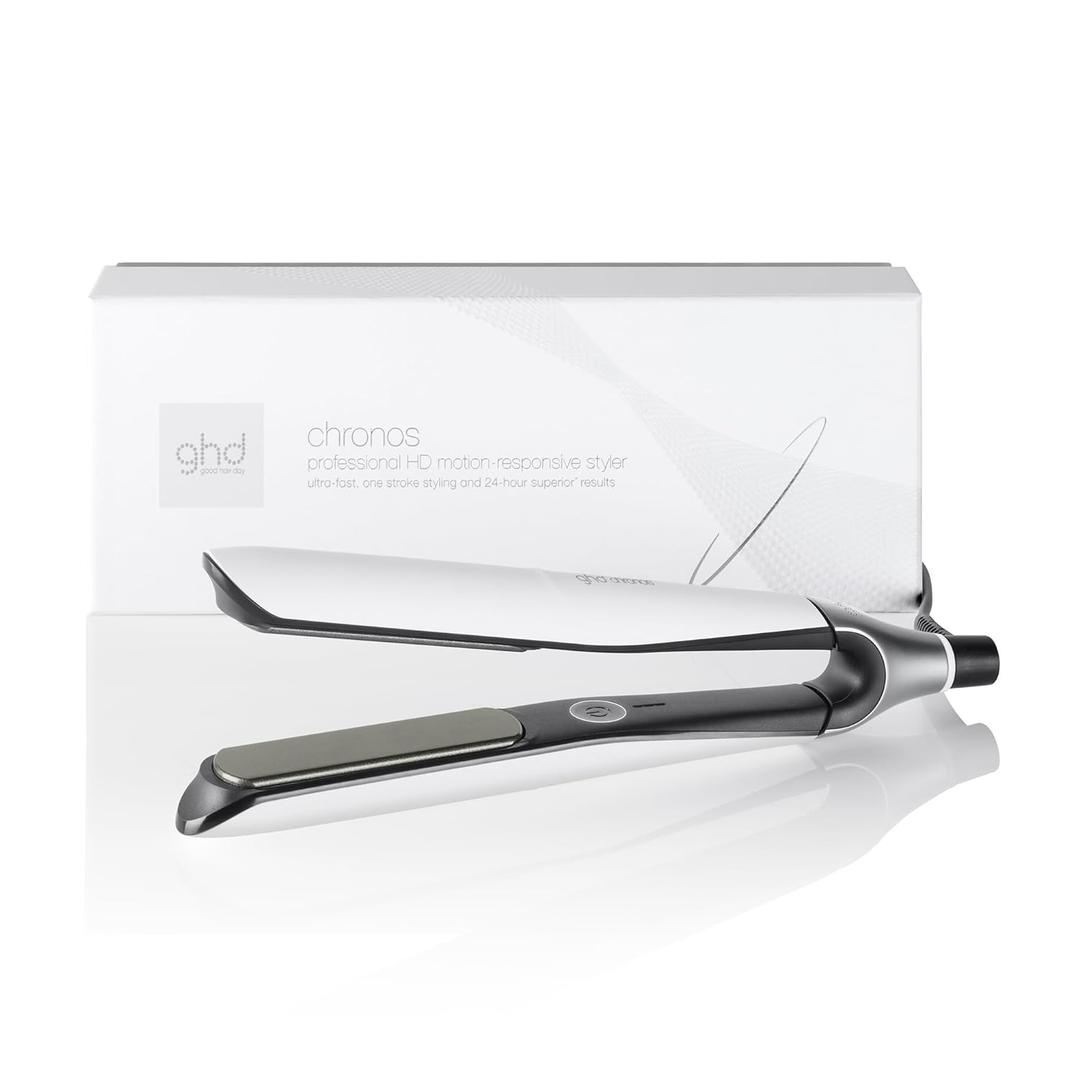 ghd Chronos & Chronos Max Stylers  1" and 2" Professional Flat Iron Hair Straighteners Last 24hrs | 85% More Shine, 2X Less Frizz, No Heat Damage (White)
