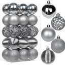 30PCS 2.36" Christmas Ball Ornaments Shatterproof Silver Christmas Tree Decorations Xmas Tree Balls Halloween Ornaments Dcor