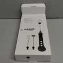 Rechargeable Milk Frother Handheld with 3 Detachable Stainless Steel Whisks, 3 Speed Adjustable Electric Whisk Foam Maker, Handheld Drink Mixer, Frother Wand for Coffee, with Storage and Charging Base (Black)