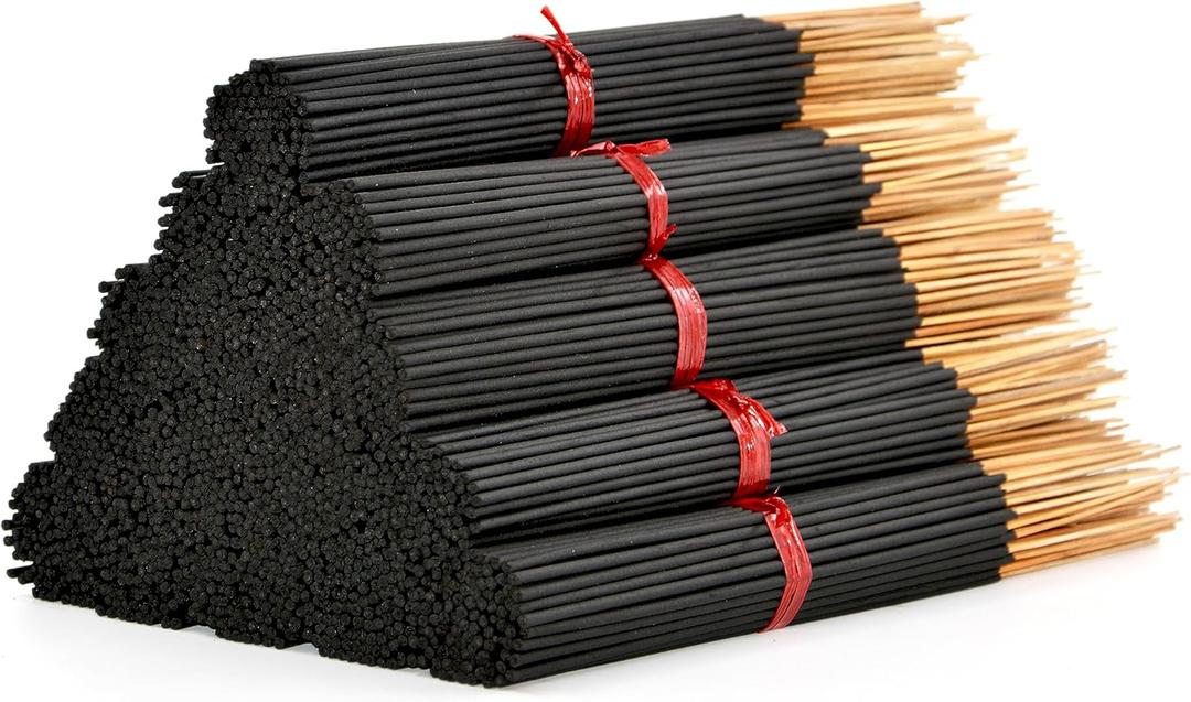 1000 Unscented Charcoal Black Incense Sticks 11" Bulk - 100% Natural Charcoal, Joss and Bamboo Punk Blanks - Great for DIY Aromatherapy Incense Making.