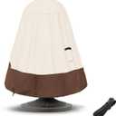 TACOMA Fountain Cover 36"D x 50"H,Outdoor 600D Heavy Duty Garden Fountains Statue Protective Cover with Drawstring, Waterproof Windproof Fountain Protector Covers for Winter (Beige & Brown)