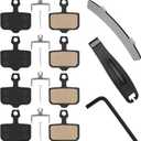 4 Pairs Bike Disc Brake Pads, Compatible for Sram Brake Pads Avid Elixir E1 E3 E5 E7 E9 ER CR XO XX DB1 DB3 DB5, MTB Brake Pads Compatible for Nutt Hydraulic Disc Brakes with Tools (Semi-Metallic)