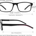 MODFANS Reading Glasses Men Readers 4 Pack,Blue Light Blocking Reading Glasses Anti Glare/Eye Strain Filter UV,Rectangular Unisex Lightweight Frame Comfortable Spring Hinge Eyeglasses 1.75