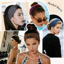 HSEM Headbands for Women, Wide Elastic Head Bands, Non-Slip Thick Hair Bands, Sports Stretchy Sweat Bands, Large Knotted Soft Headband, Gray Burgundy Green Black Coffee Navy
