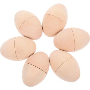 jojofuny Wooden Hollow Eggs, 6Pcs Easter DIY Crafts Unfinished Wood Eggs Empty Wooden Eggs for Painting Easter Decoration