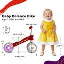 Baby Balance Bike for 1-3 Year First Birthday Boy Girl Gifts 12-36 Month Mini Bike|Colorful Lighting Wheels|Ride on Toys |Toddler Balance Bike 1-3 Indoor/Outdoor Bike