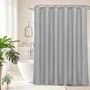 AooHome Shower Curtain Liner, Fabric Bathroom Curtain with Hooks for Hotel, Water Repellent, Light Grey, 72 Width x 75 Height Inch