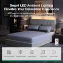 Novilla King Lift Up Storage Bed Frame/Charging Station/LED Light, White