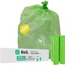 Reli. Biodegradable 40-45 Gallon Trash Bags | 100 Count | ASTM D6954 | Green | Eco-Friendly | Oxobiodegradable Under Certain Conditions (See Product Description)