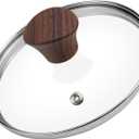 LC LICTOP Tempered Glass Lid, Fit for 6 Inch Cookware, Universal Pot and Pan Cover Replacement - Dishwasher Safe Glass Cover with Stainless Steel Edge & Heat Resistant Bakelite Knob