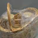 Vintage Woven Rattan Baby Carriage Basket Handcrafted Wicker Stroller for Baby Shower, Flower Girl Basket, Baby Things, Rustic Home Decor, Photography Props, Floral Arrangements(Middle)