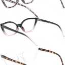 DXYXYO Cat Eye Reading Glasses for Women 3 Pack Anti Blue Light Computer Readers Stylish Retro with Spring Hinge