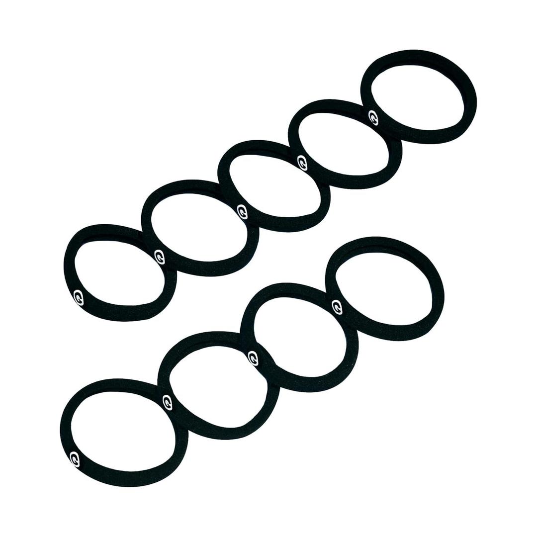 Gimme Beauty Medium Hold Hair Bands - Seamless Nylon & Spandex Ties for All Hair Types - Damage-Free, Comfort Fit Ponytail Holders - No-Crease Elastic Bands for Daily Use - Black Onyx, 1 Pack