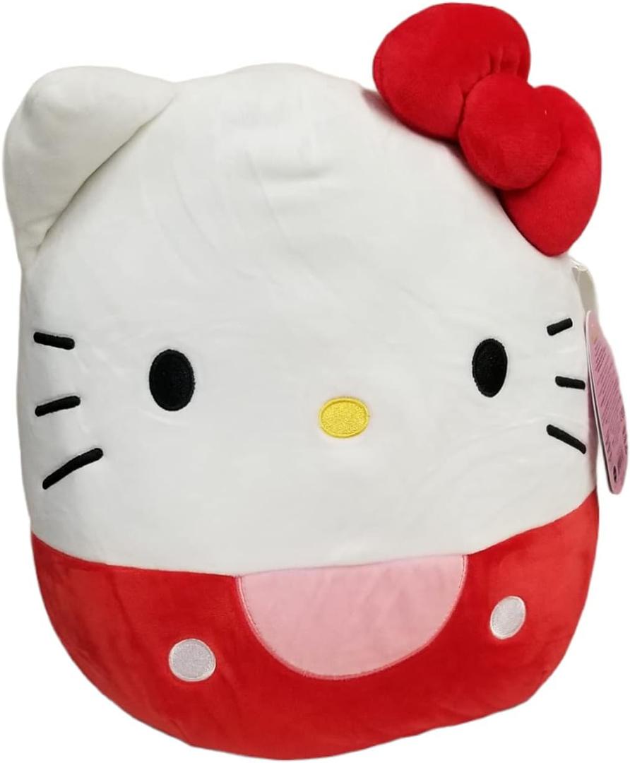 Squishmallows Official Kellytoy Sanrio Squad Squishy Stuffed Plush Toy Animal (Hello Kitty (Red), 7 Inch)